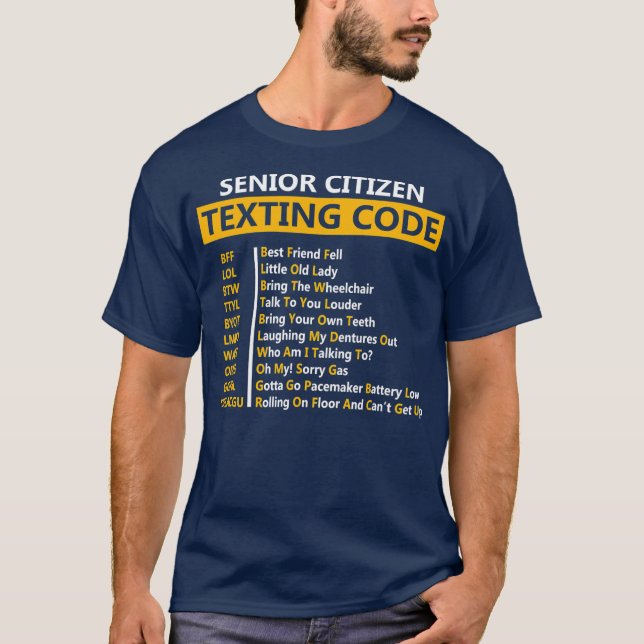 Camiseta Engraçado Mais velho do Design de Código de Mensag (Frente)