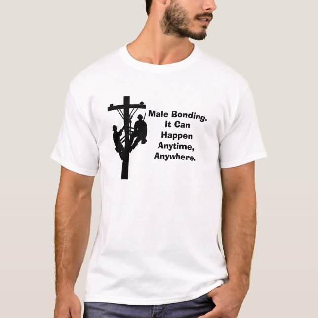 Camiseta Engraçado Male Bonding Lineman Silhouette T-Shirt (Frente)