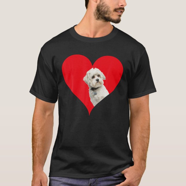 Camiseta Engraçado Maltipoo Cachorro Cachorro Caçador Cacho (Frente)