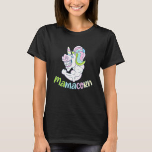 Camiseta Engraçado Mamacorn Bonito Unicórnio Mãe Figurino M