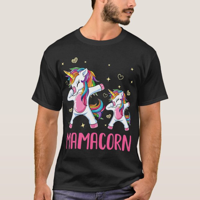 Camiseta Engraçado Mamacorn Unicorn Costume Mãe Dia de as m (Frente)