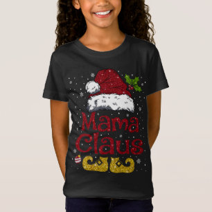 Camiseta Engraçado Mamãe Claus Correspondendo Papais noeis