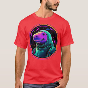 Camiseta Engraçado Manateado no Espaço Astronauta de Vaca C