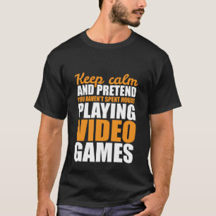 Camiseta Engraçado mantenha o t-shirt calmo para o video