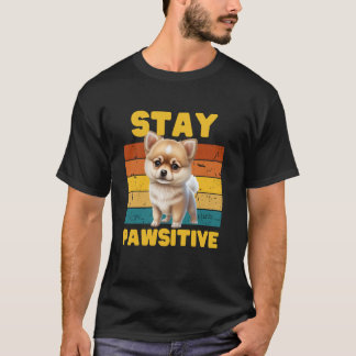 Camiseta Engraçado, Mantenha-se PAWsitivo!- Amante de cães