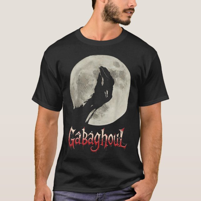 Camiseta Engraçado Mão Lua Gabagool Halloween (Frente)