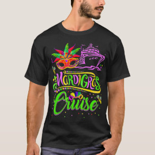 Camiseta Engraçado Mardi Gras Cruise Mask Cruise Navio