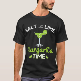 Camiseta Engraçado Margarita Sal e Limão É a Hora da Margar