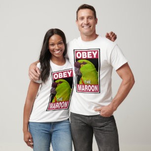 Camiseta Engraçado Maroon Fronteira Papagaio - Arte de Páss