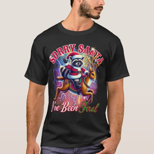Camiseta Engraçado Mascote Desculpem Papais noeis Que Eu Fu (Frente)