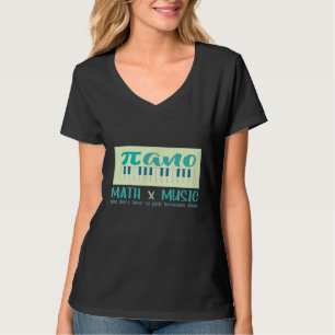 Camiseta Engraçado Math e Música Inspiraram Piano Pun Músic