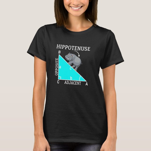 Camiseta Engraçado Math Hippotenuse Hippo Hipotenuse (Frente)
