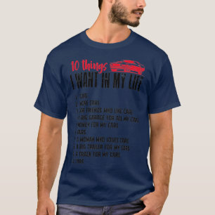 Camiseta Engraçado Mecânico 10 Coisas Que Quero Na Minha Vi