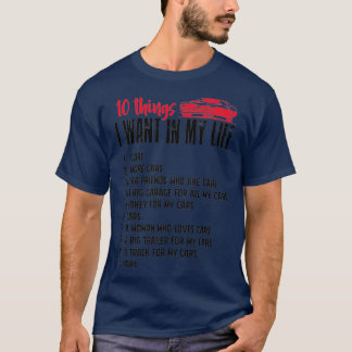 Camiseta Engraçado Mecânico 10 Coisas Que Quero Na Minha Vi