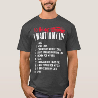 Camiseta Engraçado Mecânico 10 Coisas Que Quero Na Minha Vi