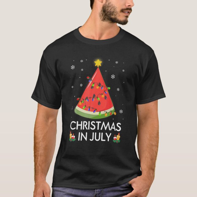 Camiseta Engraçado Melancia Árvore Papais noeis De Natal Em (Frente)