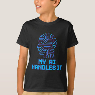 Camiseta Engraçado Meme Ai lida com humor robótico artifici