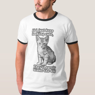 Camiseta Engraçado meme de gato bonitinho para donos de gat