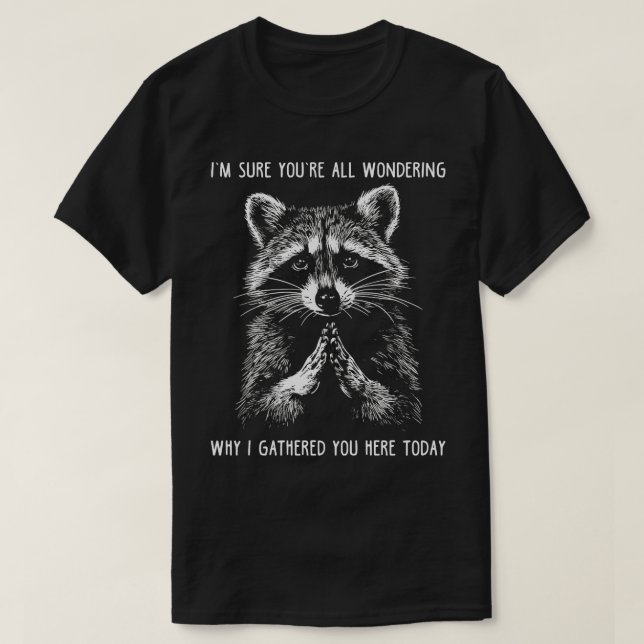 Camiseta Engraçado Meme Raccoon Gift Men Mulheres Engraçada (Frente do Design)