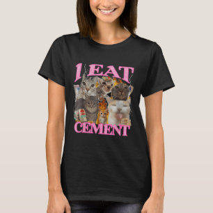 Camiseta Engraçado Memória De Gato Eu Comi Cimento, Cimento