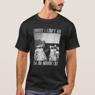 Camiseta Engraçado Memória de Gato Interior Desculpe por nã