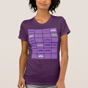 Camiseta Engraçado, Menina Roxo, bigode