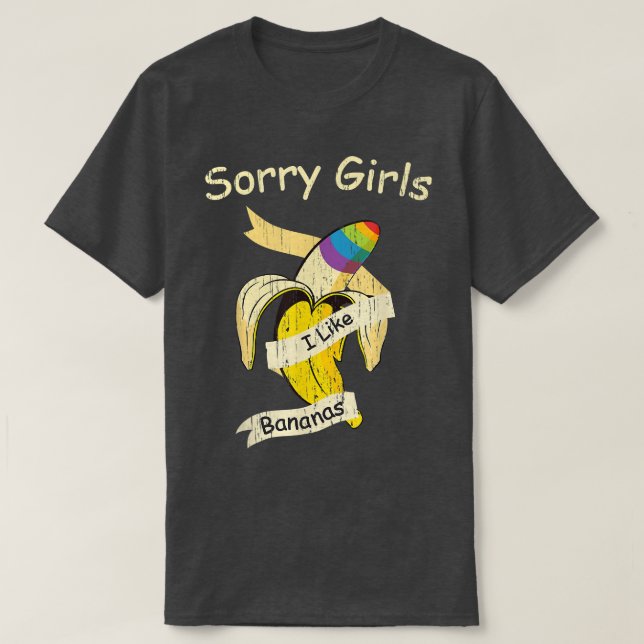 Camiseta Engraçado, Meninas Eu Gosto De Bananas Orgulho gay (Frente do Design)