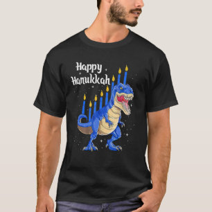 Camiseta Engraçado Menorassauro Rex Dinossaur Chanukkah Fel