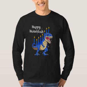 Camiseta Engraçado Menorassauro Rex Dinossaur Chanukkah Fel