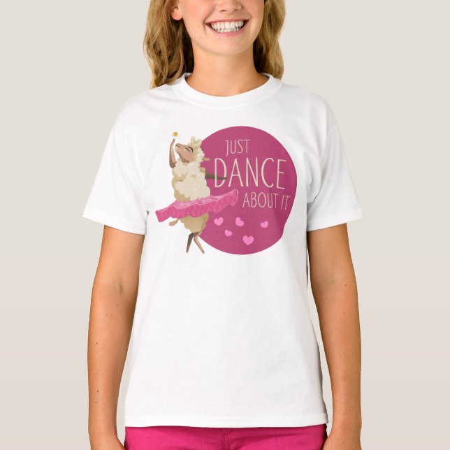 Camiseta Engraçado Mensagem De Ovelha - Apenas Dance Sobre  (Frente)