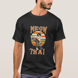 Camiseta Engraçado Meow Tailandês Para Homens Mulheres Muay