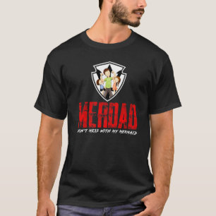 Camiseta Engraçado Merdad Sereia Segurança Do Pai E Proteçã