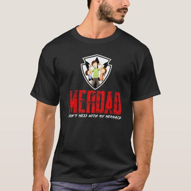 Camiseta Engraçado Merdad Sereia Segurança Do Pai E Proteçã (Frente)