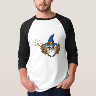 Camiseta Engraçado Merlin, o Cartoon da Coruja Mágica