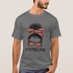 Camiseta Engraçado Messny Bun American Futebol Mãe Rugby Mu
