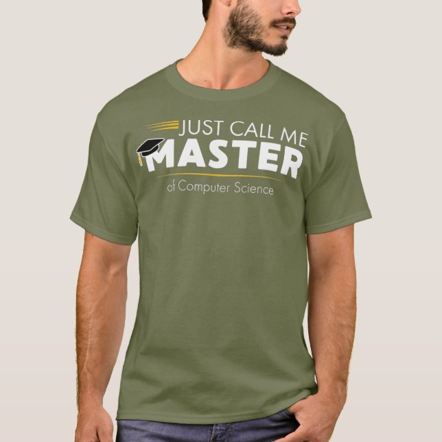 Camiseta Engraçado Mestre em Ciência da Computação (Frente)