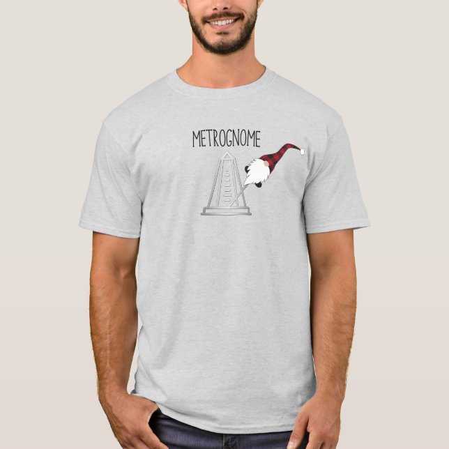 Camiseta Engraçado Metrognome - Metronome, Gnomo T-Shirt 2 (Frente)