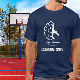 Camiseta Engraçado Meu Cérebro está no Modo Avião Colega de
