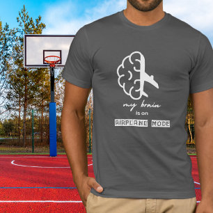 Camiseta Engraçado Meu Cérebro está no Modo Avião Colega de