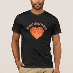 Camiseta Engraçado: Meu Coração Pertence a Bacon
