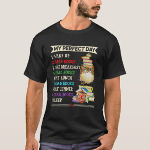 Camiseta Engraçado Meu Dia Perfeito Ler Livros Lendo Sobre 