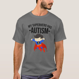 Camiseta Engraçado Meu Herói Tem Consciência Autismo Dan