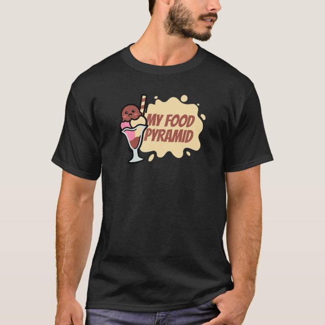 Camiseta Engraçado Meu Sorvete De Pirâmide Comida Cone Happ (Frente)