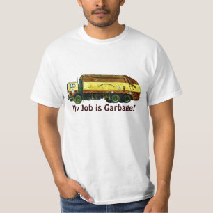Camiseta Engraçado "Meu Trabalho é Lixo" Trash Truck Shirt