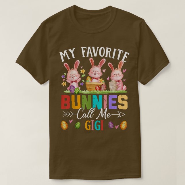 Camiseta Engraçado Meus Bunnies Favoritos Me Chamam De Famí (Frente do Design)