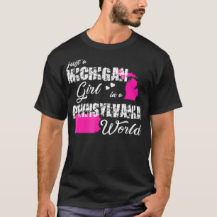 Camiseta Engraçado Michigan é apenas uma garota Michigan em