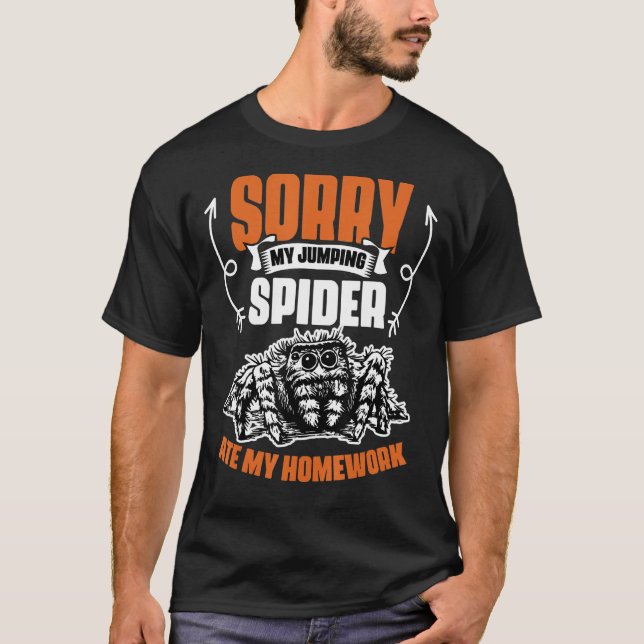 Camiseta Engraçado Minha Aranha Pulando Comeu Minha Casa Po (Frente)