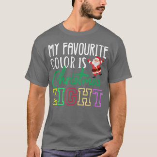 Camiseta Engraçado Minha Cor Favorita é Luzes de Natal