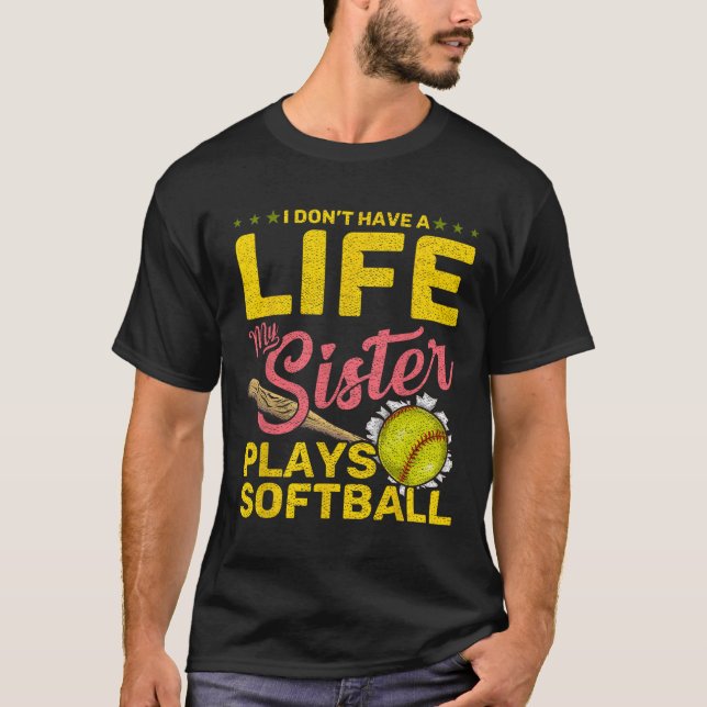 Camiseta Engraçado Minha Irmã Jogando Softll  (Frente)