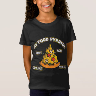 Camiseta Engraçado Minha Pirâmide Comida Pizza Pizzeria Com